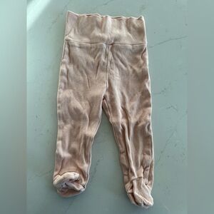 Colored Organics Pointelle Blush Pink footed Leggings
